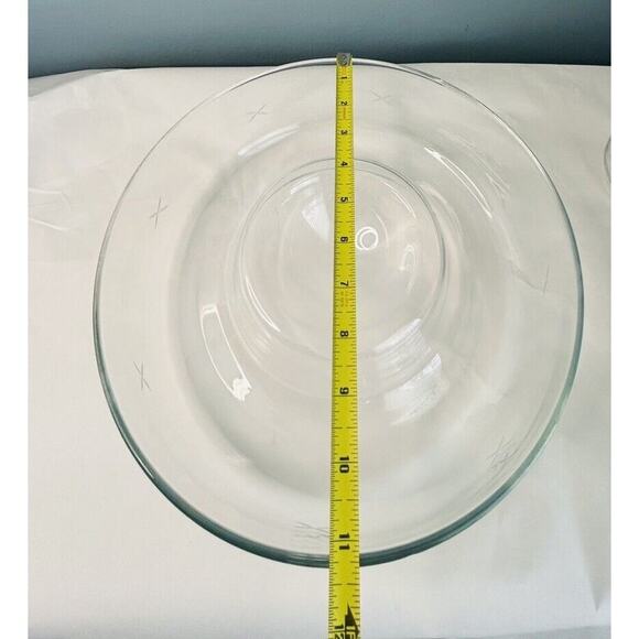 Princess House Crystal Chip & Dip Bowl Heritage Collection #401 Etched X Pattern - Picture 11 of 11